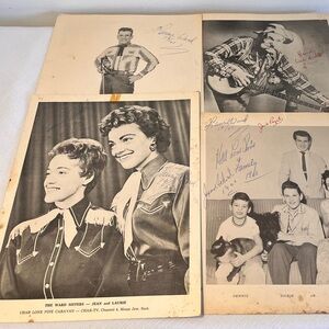 Vintage western Black & White Autographed Photos. Paget. Hiram. Ward sisters